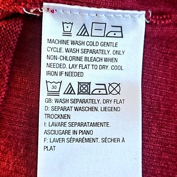 NWOT Belle by Kim Gravel Burgundy Embroidered Floral Bell Sleeve Sweater Size 8 - Picture 4 of 8